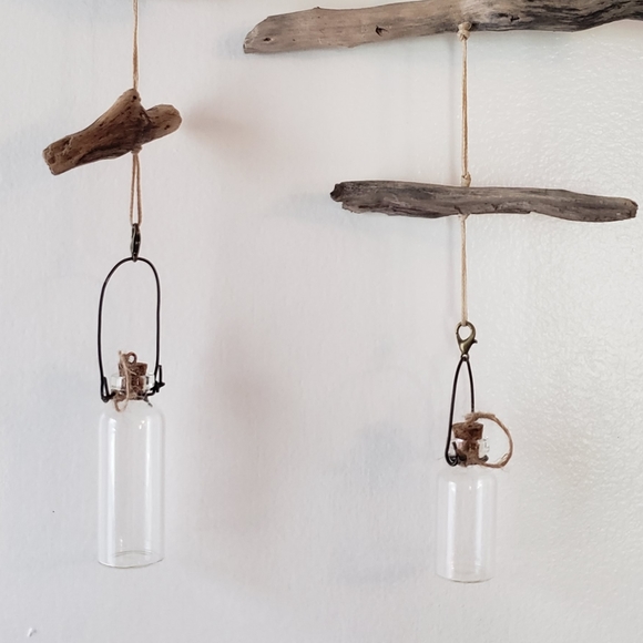 Driftwood plant propagation hanging mobile (handmade, for small cuttings) - Picture 6 of 7